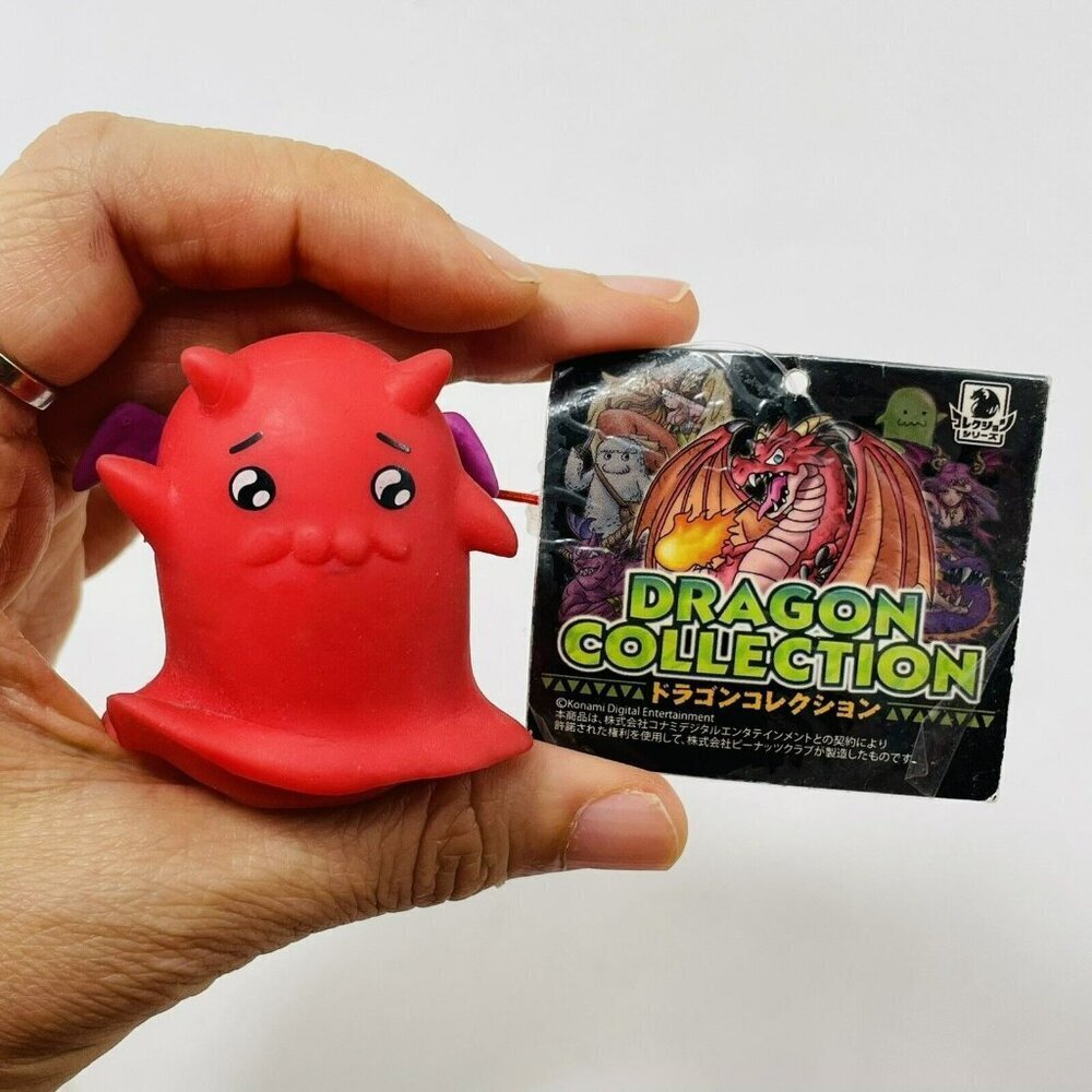 Konami Japan Dragon Collection Red Strap Cord Keychain Hang Toy Mini Figure Tag